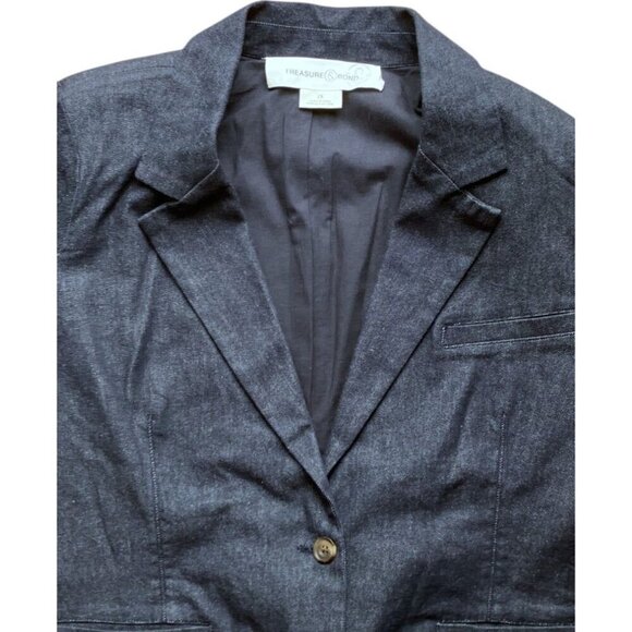 NWT Treasure & Bond Denim Jacket 2X Blazer Single Breasted Pockets Capsule - Picture 4 of 12